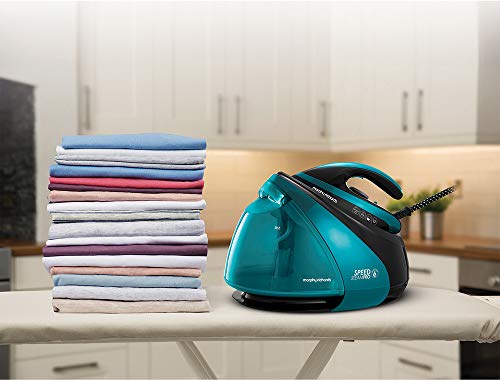 Morphy Richards 332101 Auto Clean Speed Pro Pressurised Steam Generator, Black and Teal