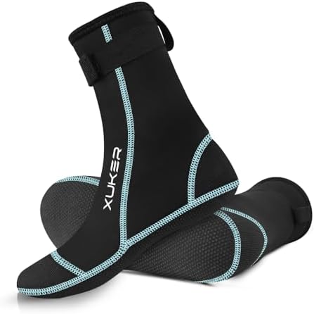 XUKER Neoprene Water Socks 3mm, Sand Proof Beach Volleyball Socks Water Shoes Diving Boots for Outdoor Water Sports