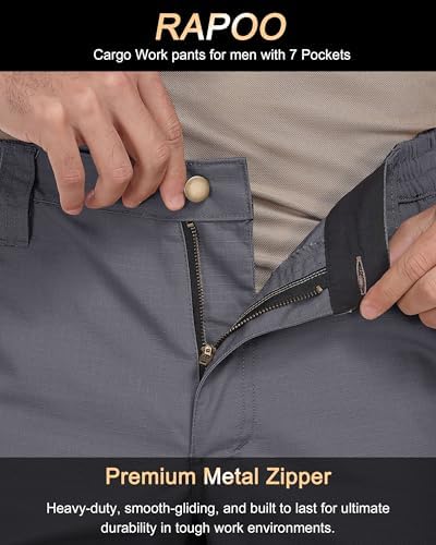 Mens Cargo Pants Ripstop Water Resistant Breathable Tactical Hiking Pants with 7 Pockets