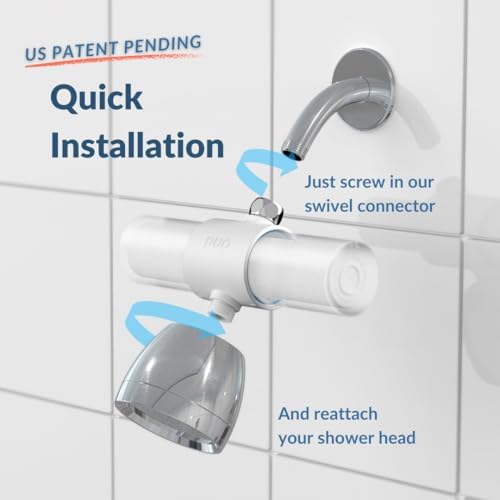 Weddell Duo Shower Filter - NSF Certified Shower Filter, High Pressure Activated Carbon Filter, Removes Chlorine, PFAS & Particulates, Clinically Tested For Healthier Skin & Hair (Black)