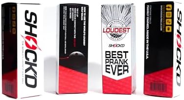 SHOCK'D GOLF BALLS - The World's Loudest Golf Ball - Viral Prank Ball (Sleeve of 3, Novelty)