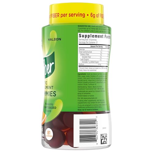 Benefiber Prebiotic Fiber Supplement Gummies for Digestive Health, Assorted Fruit Flavor - 81 Count