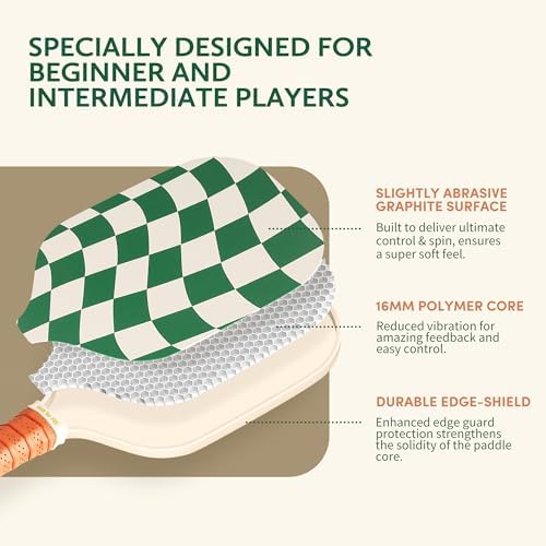 Pickleball Paddles Set of 2/4- USAPA Approved Graphite/Fiberglass Pickleball Racket, 2 Pickleball Rackets, 4 Balls and 1 Portable Carry Bag, Aesthetic Pickle Ball Set for Men Women Beginners
