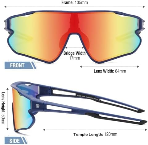 DUCO Kids Sunglasses Youth Baseball Sun Glasses Lightweight TR90 Frame UV400 Sports Cycling Shades for Boys Girls DK268