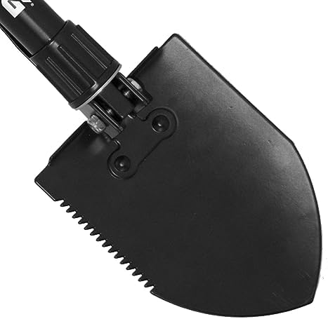 SOG Entrenching Tool- 18.25 Inch Folding Survival Shovel with Wood Saw Edge and Tactical Shovel Carry Case- Black (F08-N)