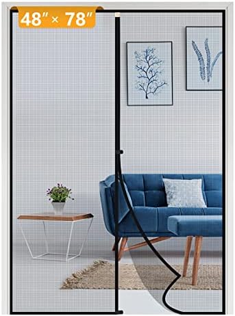Yotache Top Middle Anti-Tearing Magnetic Screen Door Fits Door Size 48 x 78, Screen Size 50" x 79" for French Door and Patio Door
