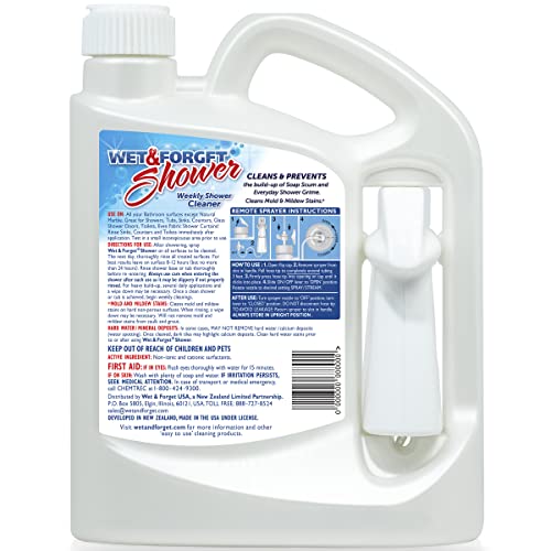 Wet & Forget Shower Cleaner Weekly Application Requires No Scrubbing, Bleach-Free Formula, 64 Ounce (Pack of 1)