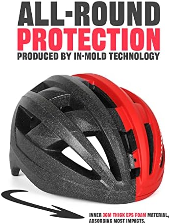 VICTGOAL Bike Helmet with USB Rechargeable Rear Light Detachable Magnetic Goggles Removable Sun Visor Mountain & Road Bicycle Helmets for Men Women Adult Cycling Helmets