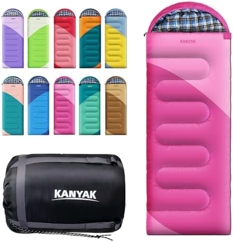 Camping Sleeping Bag, 32℉ Sleeping Bags for Adults Kids Teens Cold Weather Warm Sleeping Bag Winter for 3-4 Season Camping, Camping Gear Equipment, Traveling, and Outdoors