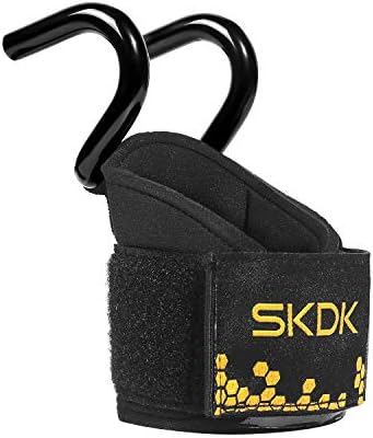 SKDK Cotton Hard Pull Wrist Lifting Straps Grips Band-Deadlift Straps with Neoprene Cushioned Wrist Padded and Anti-Skid Silicone - for Weightlifting, Bodybuilding, Xfit, Strength Training