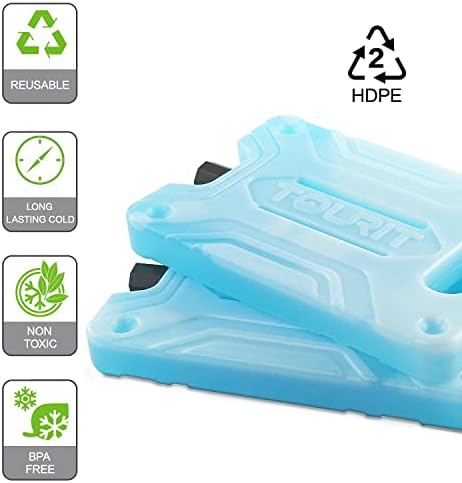 TOURIT Ice Pack for Lunch Box-8.75” x 5.5”-Reusable Long Lasting for Lunch and Cooler Bag-Camping, Beach, Picnics, Fishing and More
