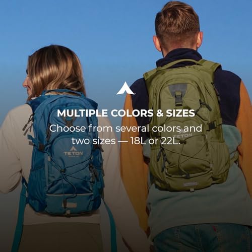 Teton Oasis Hydration Backpack – Lightweight Water Pack with Bladder for Hiking, Running, Cycling, Biking – 18L/22L Sizes – Sewn-in Rain Cover – Fits Men and Women