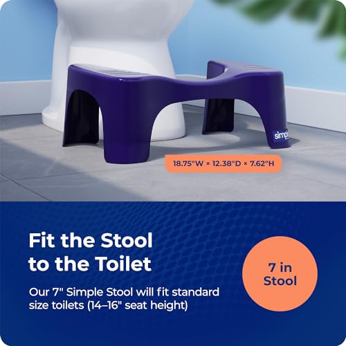 Squatty Potty Simple Bathroom Toilet Stool, Deep Purple 7", Ergonomic Stool – Posture-Enhancing Bathroom Footrest for Improved Digestion & Constipation Relief