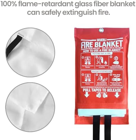 Fire Blanket for Home and Kitchen,40" x 40",4 Pack,Emergency Fire Blanket