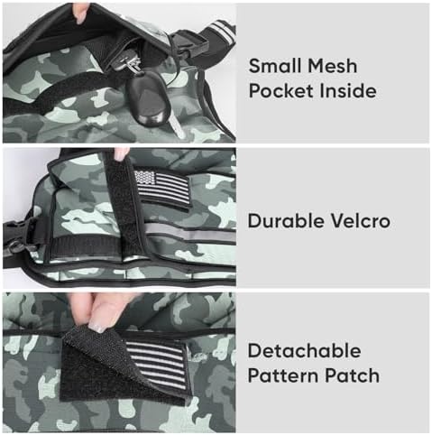 APEXUP Adjustable Weighted Vest, 4-10lb/12-18lb/20-32lb Vest with 6 Ironsand Weights and Large Pocket, Weight Vest for Men Women Strength Training, Running, Walking