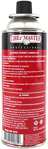 12 x 8oz. Butane Fuel Canister, Tin Canister for Tailgating, Picnics, Hikings, Road Trips, Car Campings, Butane Fuel Refill for Kitchen Torch, Portable Stove, Portable Camp Stoves by Chef Master 90340