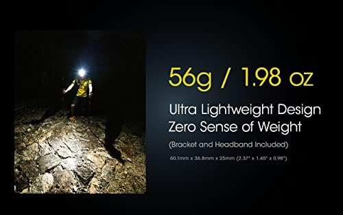 Nitecore NU25 400 USB-C Rechargeable Headlamp, Lightweight, Dual Beam, with Red Lighting for Hiking, Climbing, and Camping, with Organizer