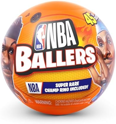 5 Surprise NBA Ballers Series 2 by ZURU, Licensed NBA Collectible, Surprise Unboxing Basketball Collectible Sports Toy for Boys, Ages 3 and up (2 Capsules)
