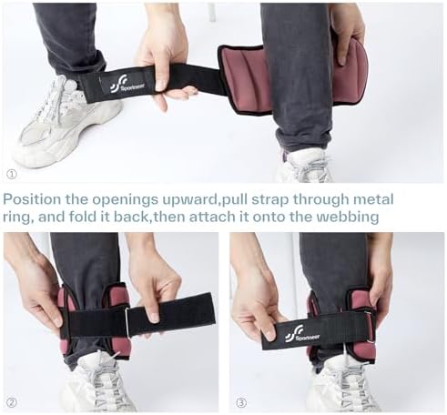 Sportneer Adjustable Ankle Weights 1 Pair 2 4 6 8 10 Lbs Leg Weight Straps for Women Men, Weighted Ankle Weights Set for Gym,Fitness, Workout,Walking, Jogging,1-5 lbs Each Ankle, 1 Pair 2-10 lbs