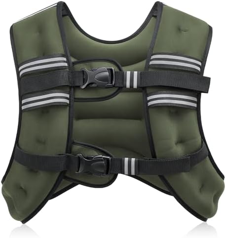 ZELUS Weighted Vest, 6lb/8lb/12lb/16lb/20lb/25lb/30lb Weight Vest with Reflective Stripe for Workout, Strength Training, Running, Fitness, Muscle Building, Weight Loss, Weightlifting