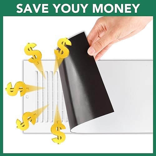 4 Pack Magnetic Vent Covers, Strong Vent Covers 8x15.5inch High Strength Magnetic Vent Cover for Floor Wall and Ceiling Registers Home HVAC and AC Vents