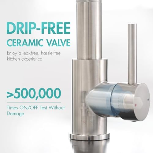 AIMADI Contemporary Kitchen Sink Faucet,Single Handle Stainless Steel Kitchen Faucets with Pull Down Sprayer,Brushed Nickel