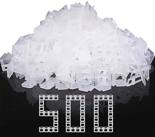 DGSL Tile Leveling System Clips - 500-Piece DIY Tiles Leveler Spacers - Tile Leveling System for Professional Ceramic Tile and Stone Installation (1/8 Inch)