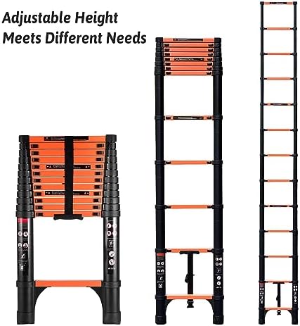 16.5FT Telescoping Ladder, Portable Extension Folding Ladder, Multi-Purpose Compact Ladder for Household or Outdoor Work, 330lbs Max Capacity