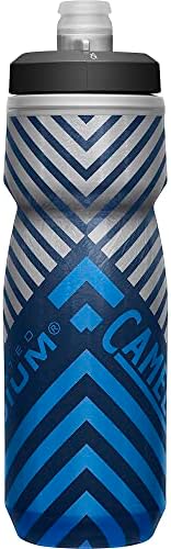 CamelBak Podium Chill Insulated Bike Water Bottle - Easy Squeeze Bottle - Fits Most Bike Cages - 21oz, Navy Stripe