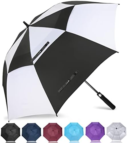 ZOMAKE Automatic Open Extra Large Golf Umbrella 51/54/62/68 Inch, Double Canopy Vented Windproof Oversize Stick Umbrellas for Rain