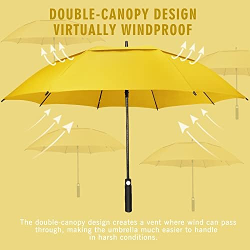 ZOMAKE Automatic Open Extra Large Golf Umbrella 51/54/62/68 Inch, Double Canopy Vented Windproof Oversize Stick Umbrellas for Rain