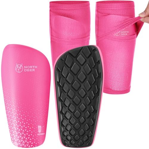 Northdeer Soccer Shin Guards for Kids Adults. Sleeves with Optimized Insert Pocket - Protective Soccer for Boys Girls Men