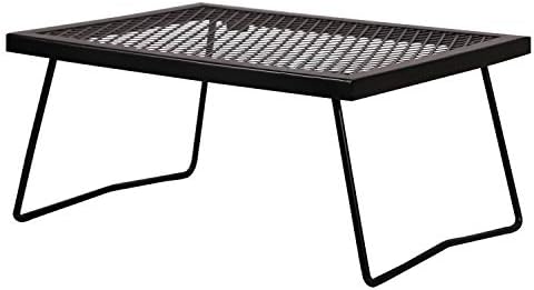 Folding Campfire Grill Grate, Portable Heavy Duty Steel Over Fire Camp Grill for Outdoor Camping Cooking Fire Pit, Black