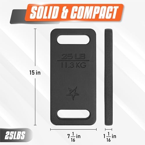 Yes4All Cast Iron Ruck Weight, Weighted Plate for Rucking, Swings, Squat, Strength Training - Multiple Weights: 10LB to 45LB