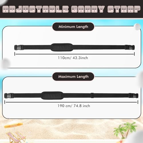 Sanwuta 5 Pcs Carry Strap for Beach Folding Chair, Adjustable Shoulder Carrying Beach Chair Straps for Folding Umbrella Backpack Camping Picnics Outdoor Foldable Bikes(Black)