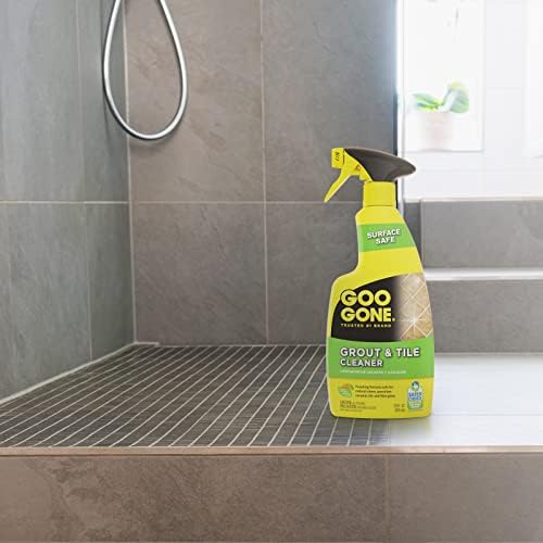Goo Gone Grout and Tile Cleaner - 28 Ounce - Removes Tough Stains Dirt Caused by Mold Mildew Soap Scum and Hard Water Staining - Safe on Tile Ceramic Porcelain, pack of 2