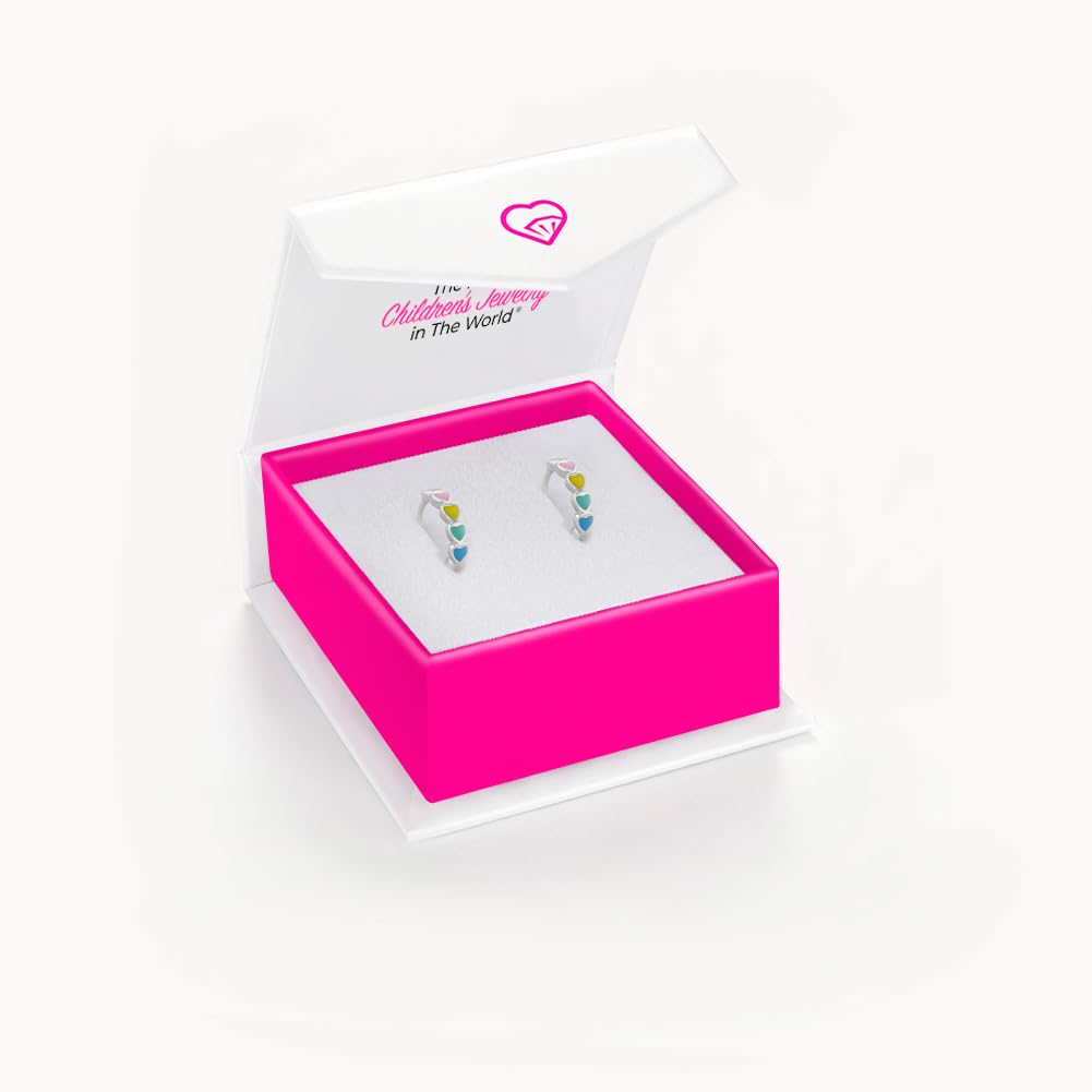 In Season Jewelry Heart Huggie Girls Hoop Earrings for Kids - Multicolor