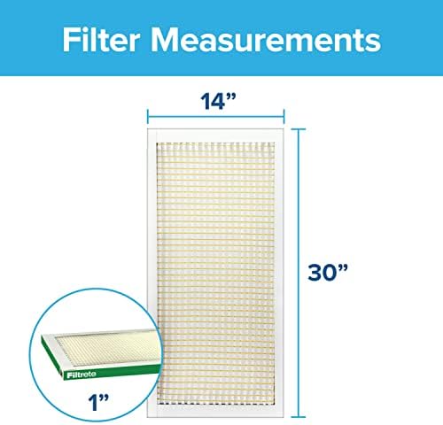 Filtrete 14x30x1 AC Furnace Air Filter, MERV 8, MPR 700, Tough on Pollen, Easy on Airflow, 3-Month Pleated 1-Inch Electrostatic Air Cleaning Filter, 4-Pack (Actual Size 13.813 x 13.813 x 0.8125 in )