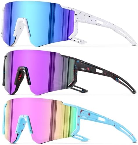 3PACK Kids Sunglasses Polarized Youth Baseball Sunglasses Boys Girls Softball Cycling UV400 Protection Goggles
