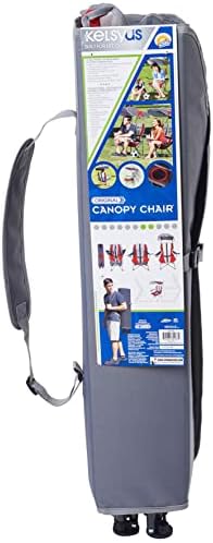 SwimWays Kelsyus Original Foldable Canopy Chair for Camping, Tailgates, and Outdoor Events, Grey/Red