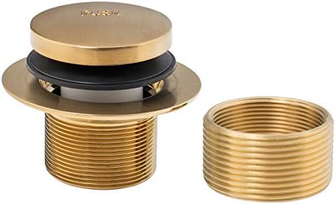 Artiwell Tip-Toe Bathtub Drains Trim Set with Two-Hole Overflow Faceplate, Replacement Bath Drain Trim Kit with 2-Hole Overflow Faceplate and Universal Fine/Coarse Thread (Brushed Gold)