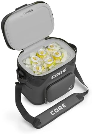 CORE Magnetic Leak Proof Soft Cooler with Waterproof Zipper | Insulated Bag Portable Ice Chest Box | Best Soft Cooler for Food & Beverages for Tailgating, Car Camping, Travel, and Family Beach Picnics