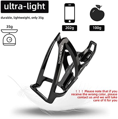 ROCKBROS Bike Water Bottle Holder Ultra-Light Bicycle Bottle Cages with Screws Tool, Universal Bike Cup Holder for Road MTB Mountain Bikes Cycling Accessories(2 Pack)