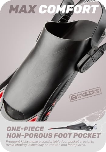 CAPAS Snorkel Fins, Swim Fins Travel Size Short Adjustable for Snorkeling Diving Adult Men Women Kids Open Heel Swimming Flippers