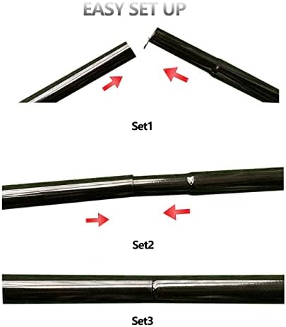 Tent Poles Adjustable Tarp Poles Steel Rods for Tarp Canopy Camping Replacement Set of 2 +Pegs & Reflective Ropes