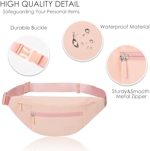 MAXTOP Large Crossbody Fanny Pack with 4-Zipper Pockets,Gifts for Enjoy Sports Festival Workout Traveling Running Casual Hands-Free Wallets Waist Pack Phone Bag Carrying All Phones