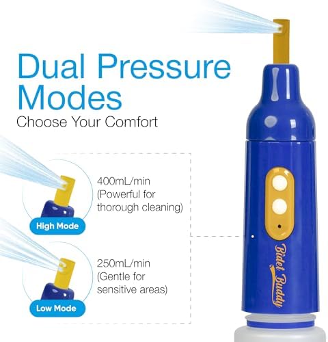BIDET BUDDY® PureJet Portable Bidet for Travel | 400ml/min Flow | 500mAh Battery | 550ML Bottle | IPX7 Waterproof | USB-C Charging | Compact & High-Powered with Strong Pressure (Blue)