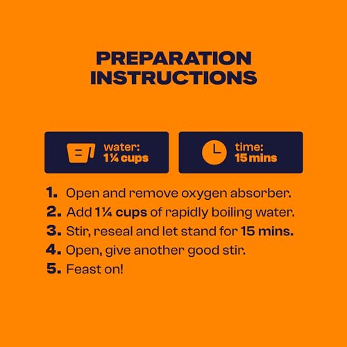 BIGHORN Mountain Food Rich & Creamy Pasta Carbonara - premium freeze dried meals for backpacking food - dehydrated camping food for backpacking meals - 2 servings