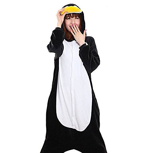 Adrinfly Penguin Onesie One Piece Animal Pajamas Cosplay Costume for Adults Women Men, Thanksgiving Christmas Homewear Sleepwear, Large