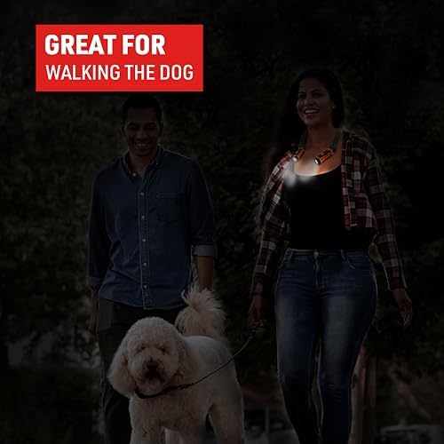 EZRED NK15-OR ANYWEAR Rechargeable Neck Light for Hands-Free Lighting, Orange, Perfect Light for Mechanics, Camping, Hunting, DIY Projects, Reading